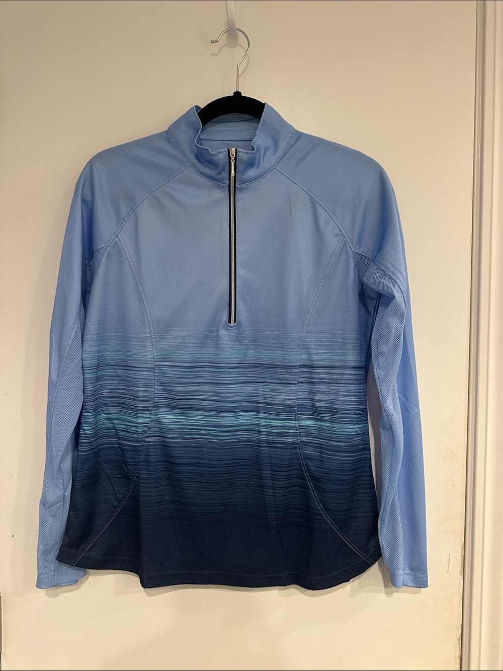 Pebble Beach Light Blue to Navy Ombre Half-Zip Golf Pullover